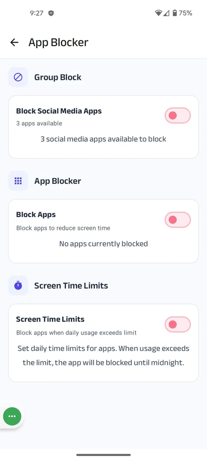 Kahf Guard Screen Time Limit confirmation screen