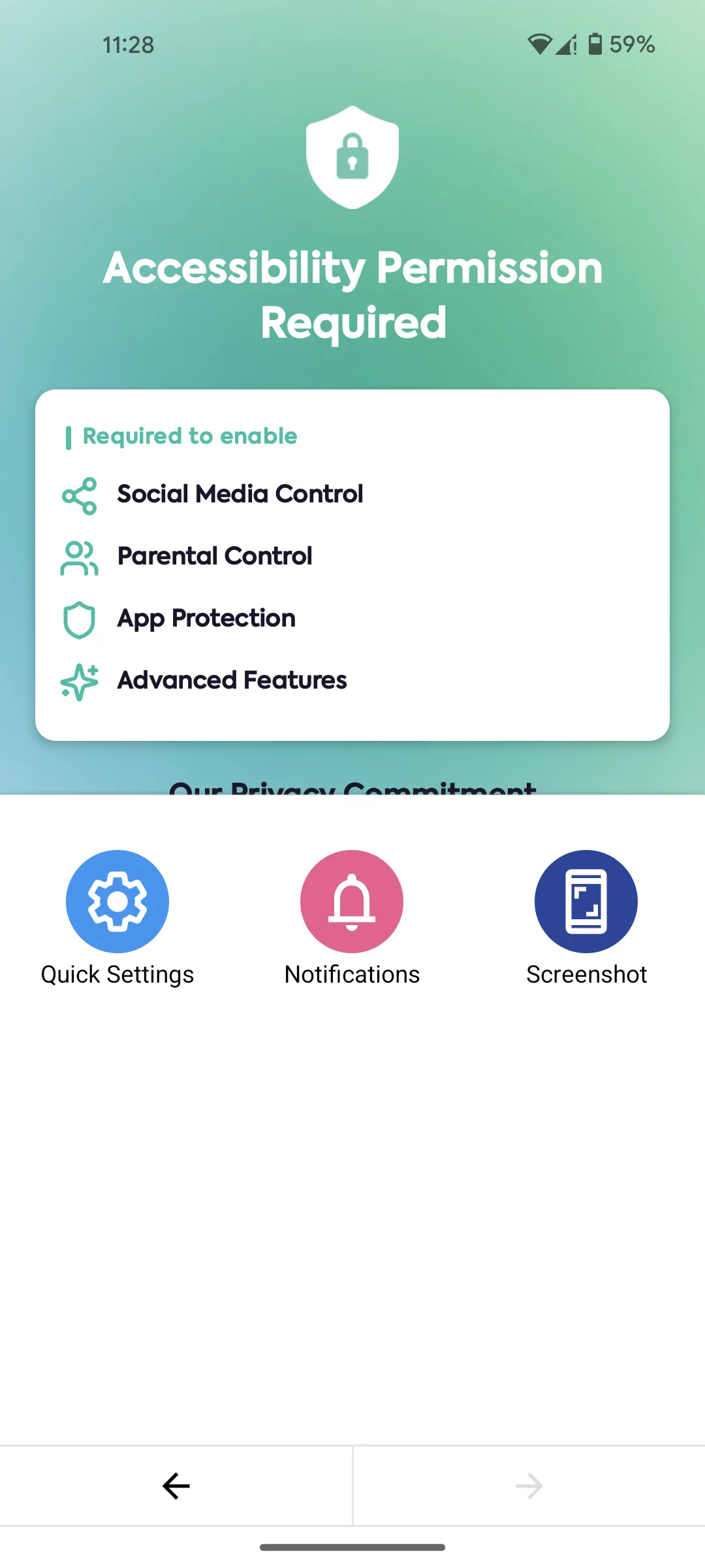 Kahf Guard Accessibility permission notice — explanation needed for Social Media Control and App Protection